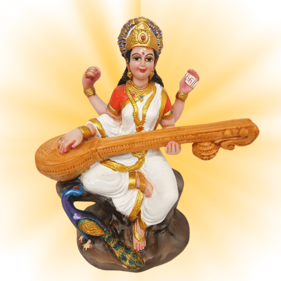 Brass Murti Idol Saraswati ji (6”)